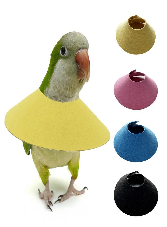 hokable 4Pack Bird Cone Collar, Anti-Grab Feather Plucking Wound Healing Safety Elizabethan Collar, Protective Recovery Cones for Budgerigar Cockatiel Lovebirds Cockatoo Parrots (XS) - Image 1